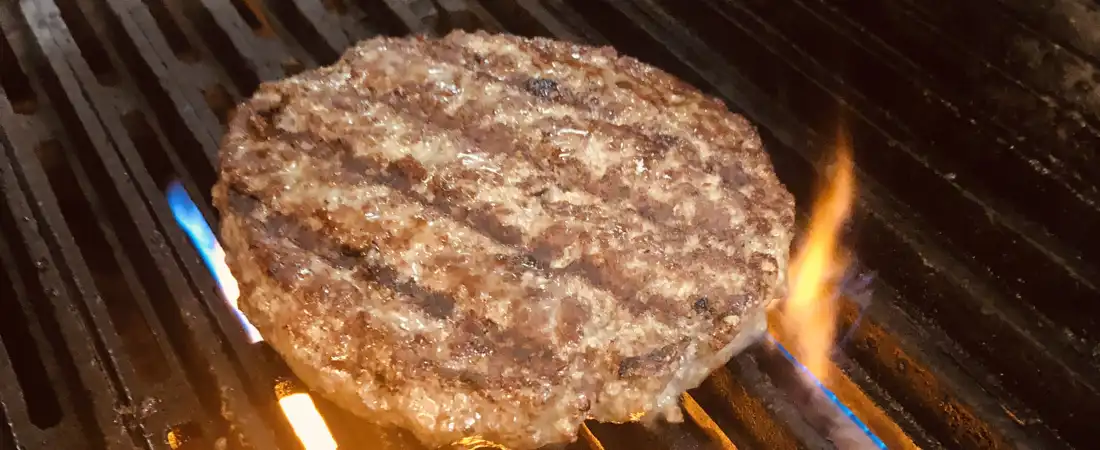 hamburger on a grill